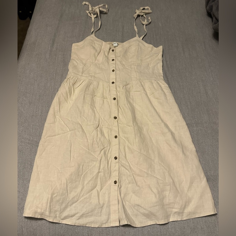 Aerie Cream Button-Front Mini Dress